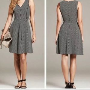 Banana Republic Dress Fit & Flair Striped Pleated